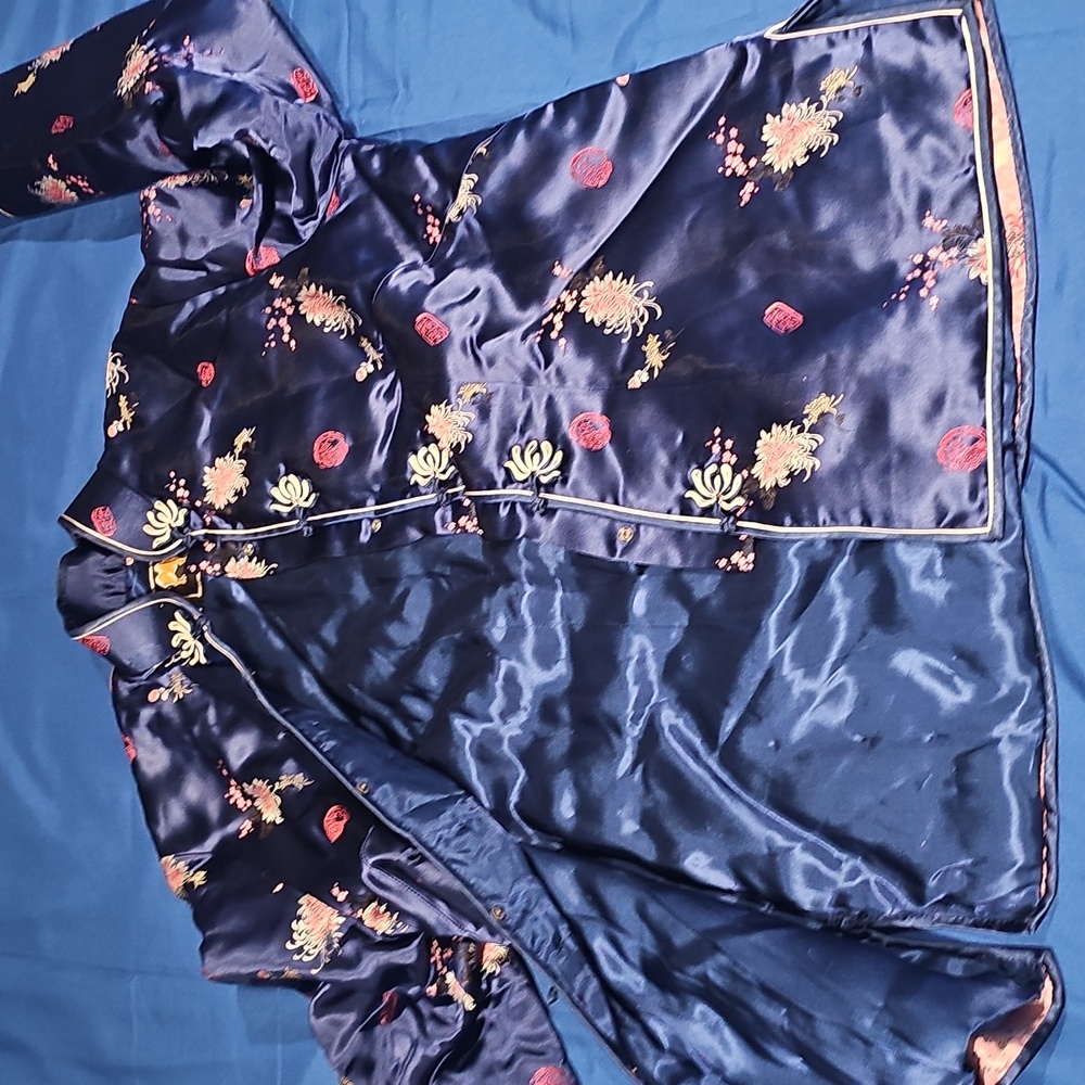 Vintage Elegant Satin Floral Embroidered GOLDEN CAMEL SHANGHI CHINA Jacket - Picture 5 of 10